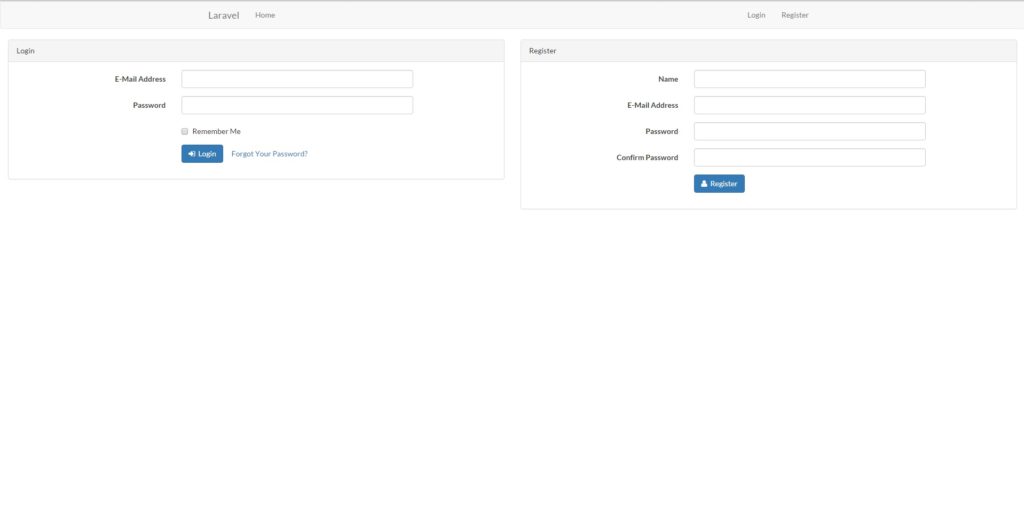 Login and Register form Laravel 5.8